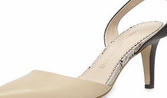 Dorothy Perkins Womens Leather nude mid height court- Nude