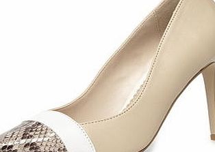 Dorothy Perkins Womens Leather nude pointed court shoes- White