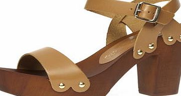 Dorothy Perkins Womens Leather tan clogs Sandals- Tan DP22328150