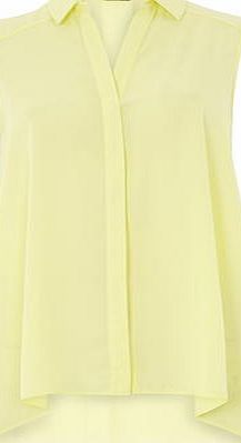 Dorothy Perkins Womens Lemon Sleeveless Shirt- Yellow DP05521641