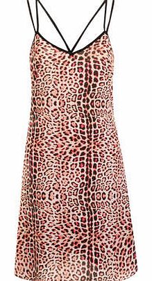 Womens Leopard Print Swing dress- Multi Colour