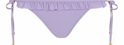 Womens Lilac Ruffle Tie Side Bikini Bottoms-