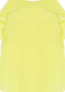 Dorothy Perkins Womens Lime Frill Front Cami Top- Green DP05560635