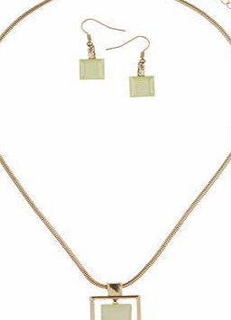 Dorothy Perkins Womens Lime Square Jewellery Match- Green