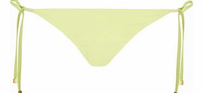 Womens Lime Tie Side Bikini Bottoms- Green