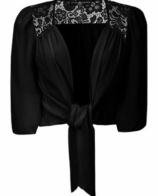 Womens Little Mistress Black lace jacket- Black