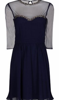 Dorothy Perkins Womens Little Mistress Navy Embellished Lace