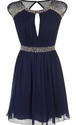 Dorothy Perkins Womens Little Mistress Navy Fit And Flare Dress-