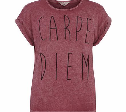 Dorothy Perkins Womens Lola Skye Carpe Diem Raspberry T Shirt-