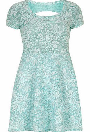Womens Lola Skye Mint Rose Jacquard Dress- Green