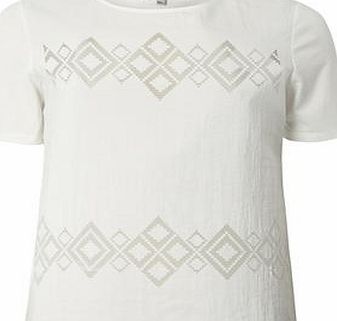 Dorothy Perkins Womens Lola Skye White Burnout Tshirt- White