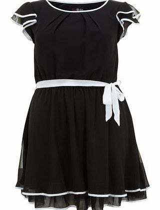 Womens Lovedrobe Black Frill Sleeve Dress- Black