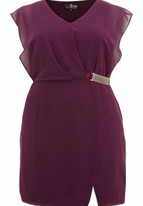 Womens Lovedrobe Purple Side Ruche Dress- Purple