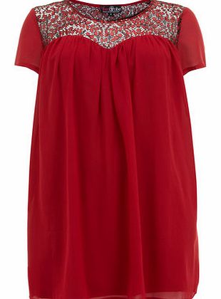 Womens Lovedrobe Red Sequin Swing Dress- Red
