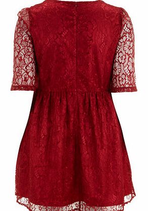 Womens Lovedrobe Red Sweetheart Neck Dress- Red