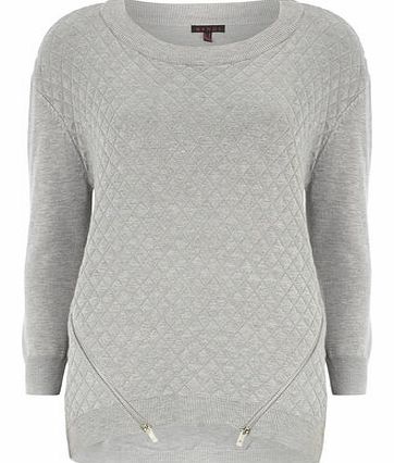 Womens Mandi Grey Oversized Quilted Jumper- Grey
