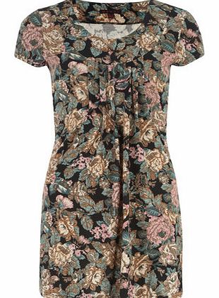 Womens Mandi Multi Green Rose Print Dress- Green