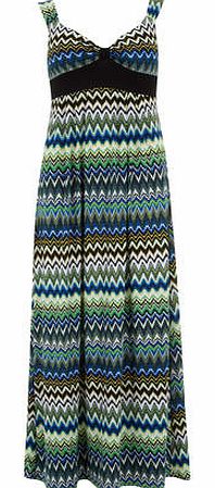 Dorothy Perkins Womens Mela Blue Aztec Print Maxi Dress- Blue