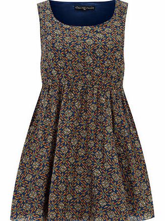 Dorothy Perkins Womens Mela Green Printed Tie Back Dress- Green