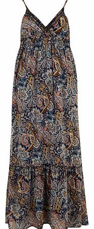 Dorothy Perkins Womens Mela Navy Paisley Print Maxi Dress- Blue