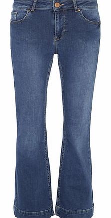 Dorothy Perkins Womens Midwash Flare Jeans- Blue DP70318049