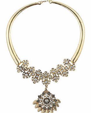 Dorothy Perkins Womens Millie Flower Short Necklace- Gold