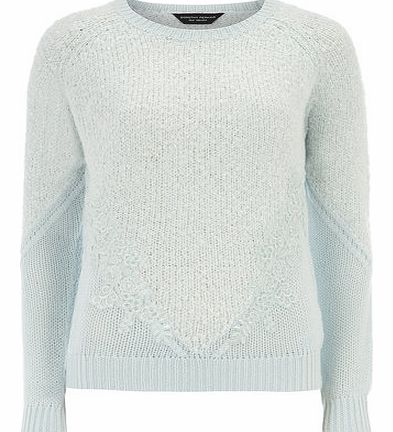 Dorothy Perkins Womens Mint green lace panel knitted jumper-