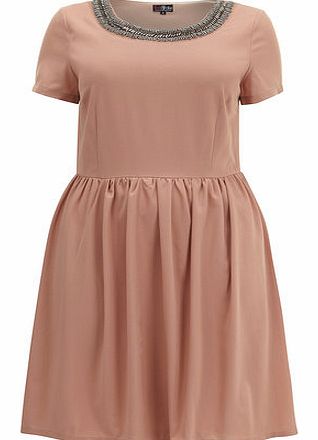 Dorothy Perkins Womens Mocha Bead Trim Dress- Brown DP61030078