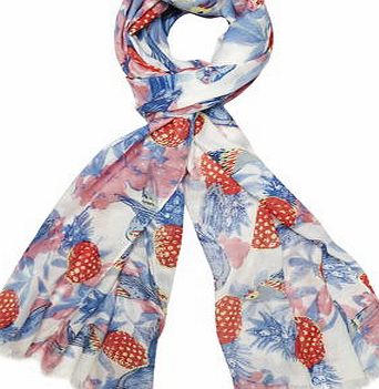 Dorothy Perkins Womens Multi Parrot and Pineapple Scarf- Multi