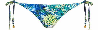 Womens Multi Tropical Print Tie Side Bikini