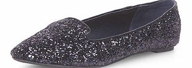 Dorothy Perkins Womens Navy glitter wide fit pumps- Navy