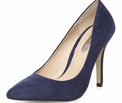 Dorothy Perkins Womens Navy high pointed court shoes- Navy
