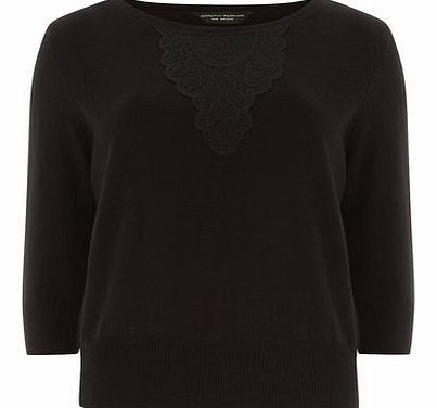 Dorothy Perkins Womens Navy Lace Front Jumper- Navy DP55145100