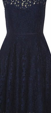 Dorothy Perkins Womens Navy lace midi dress- Navy DP07270823