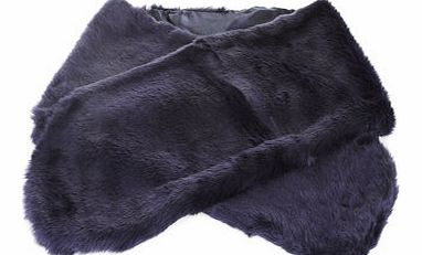 Dorothy Perkins Womens Navy Oversize Faux Fur Stole- Blue