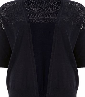 Dorothy Perkins Womens Navy pointelle cardigan- Blue DP55138322
