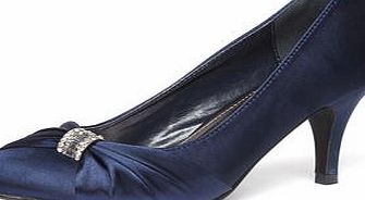 Dorothy Perkins Womens Navy satin round toe court shoes- Blue