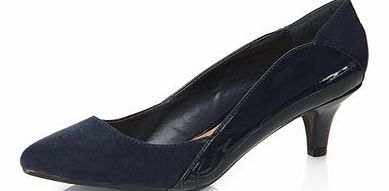 Dorothy Perkins Womens Navy suedette kitten heels- Blue DP22290930