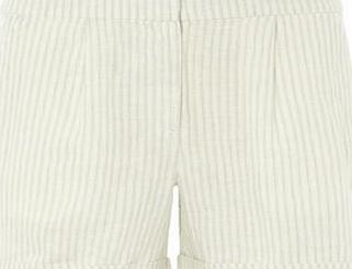 Dorothy Perkins Womens Neutral Stripe Paperbag Short- White