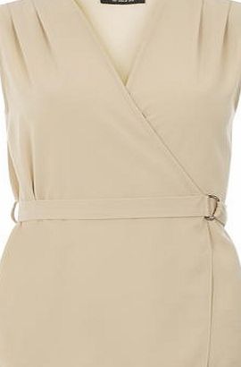 Dorothy Perkins Womens Nude Belted Sleeveless Wrap- White