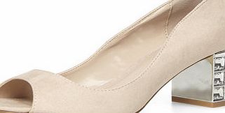 Dorothy Perkins Womens Nude embellished heel shoes- White