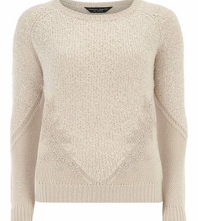 Dorothy Perkins Womens Nude lace panel knitted jumper- Nude