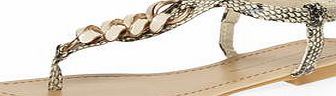 Dorothy Perkins Womens Nude snake-effect sandals- Nude DP19930583