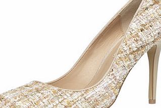 Dorothy Perkins Womens Nude tweed high pointed court shoes- Nude