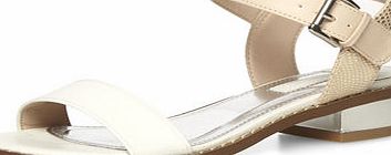 Dorothy Perkins Womens Nude white block heel sandals- White