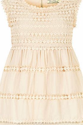 Dorothy Perkins Womens Orien Love Beige Square Lace Prom Tunic-