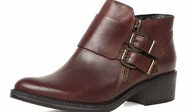 Dorothy Perkins Womens Oxblood leather ankle boots- Oxblood