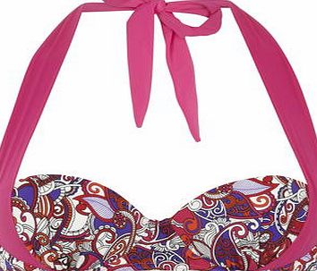 Dorothy Perkins Womens Paisly multiway Cupped Bikini Top- Multi
