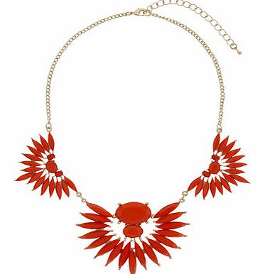 Dorothy Perkins Womens Petal Stone Necklace- Orange DP49814873