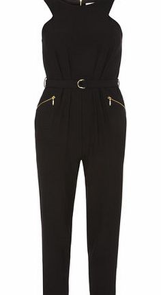 Dorothy Perkins Womens Petite black jumpsuit- Black DP79298101